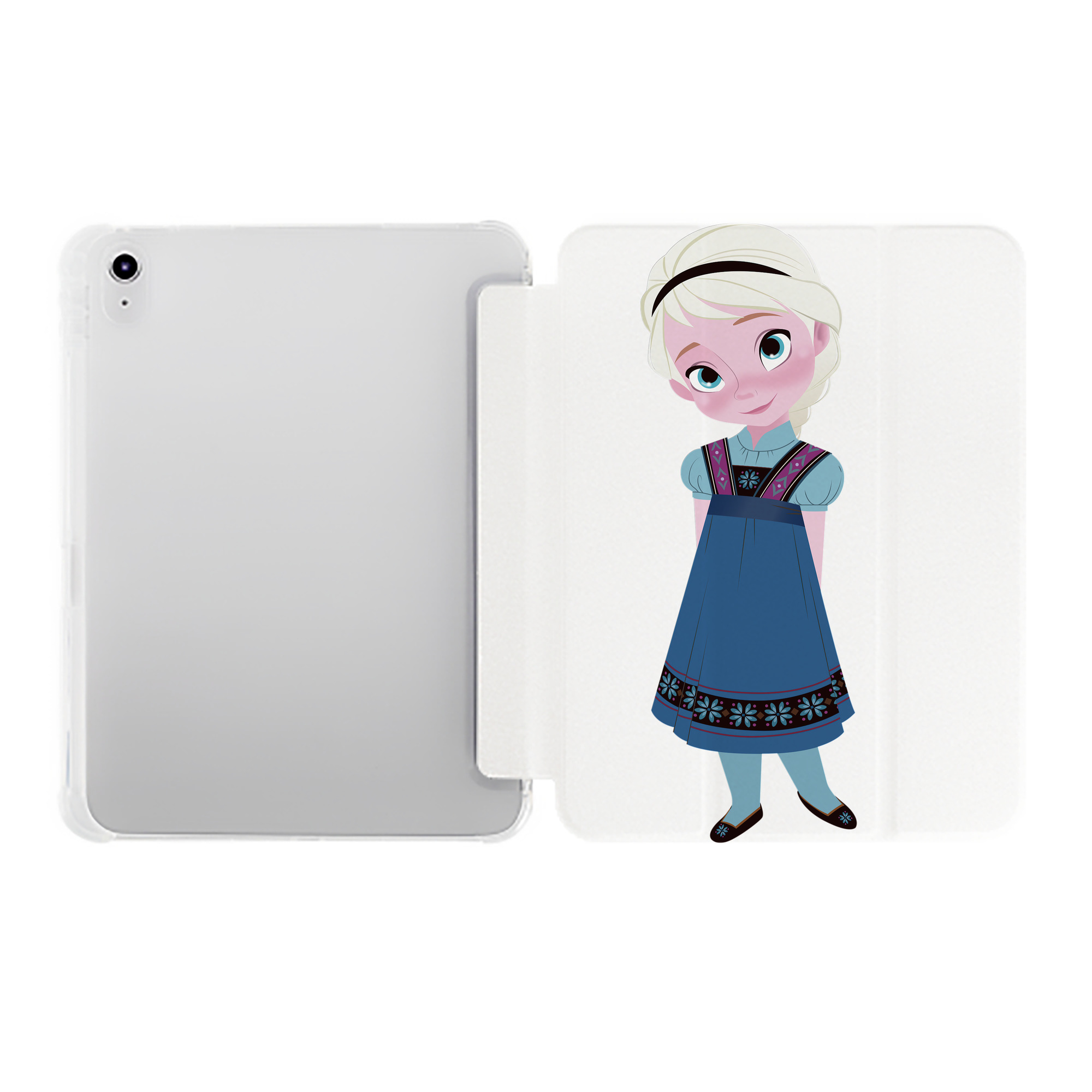 （画像用） アナと雪の女王 アンナ エルサ Frozen Anna Elsa IPad ケース ペン収納付き 三つ折りスタンド PUレザー×シリコン 対応機種9.5/10.5/10.9インチ
